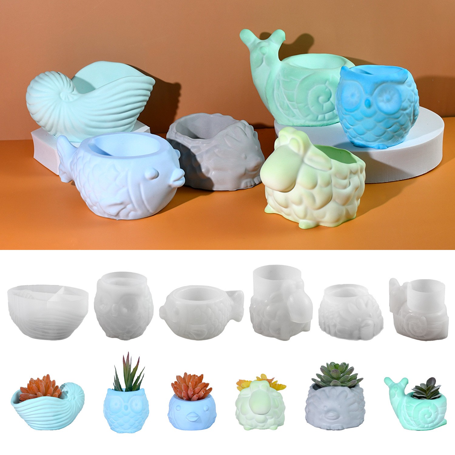 Potsticker Mold - 3D Tier Blumentopf Silikonform DIY Schnecke